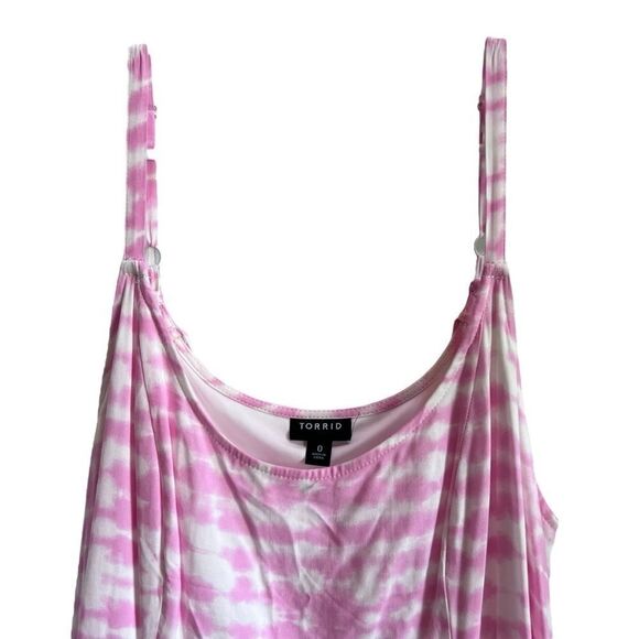 Torrid Pink Tie-Dye Challis Handkerchief Dress 0 - Picture 4 of 11